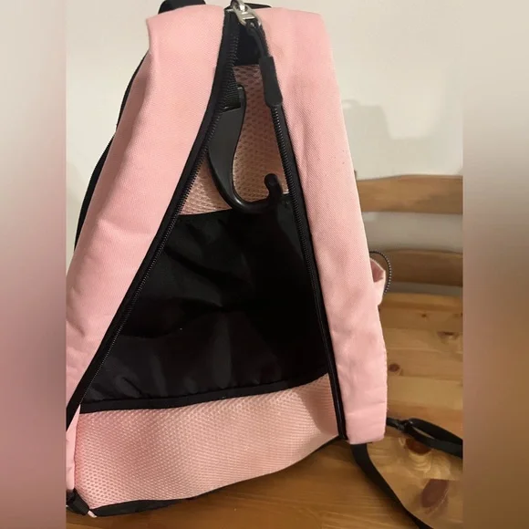 Pink Women's Canvas Backpack with Black Trim - Picture 7 of 8